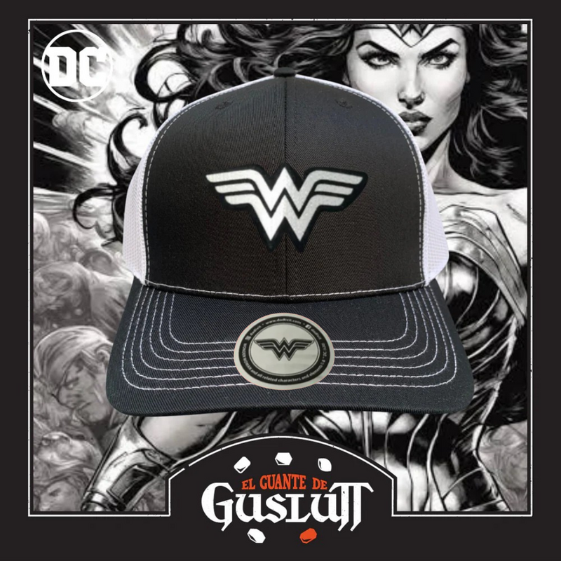 Gorra DC Comics Wonder Woman “Black & White” Negra-Blanca Premium Trucker