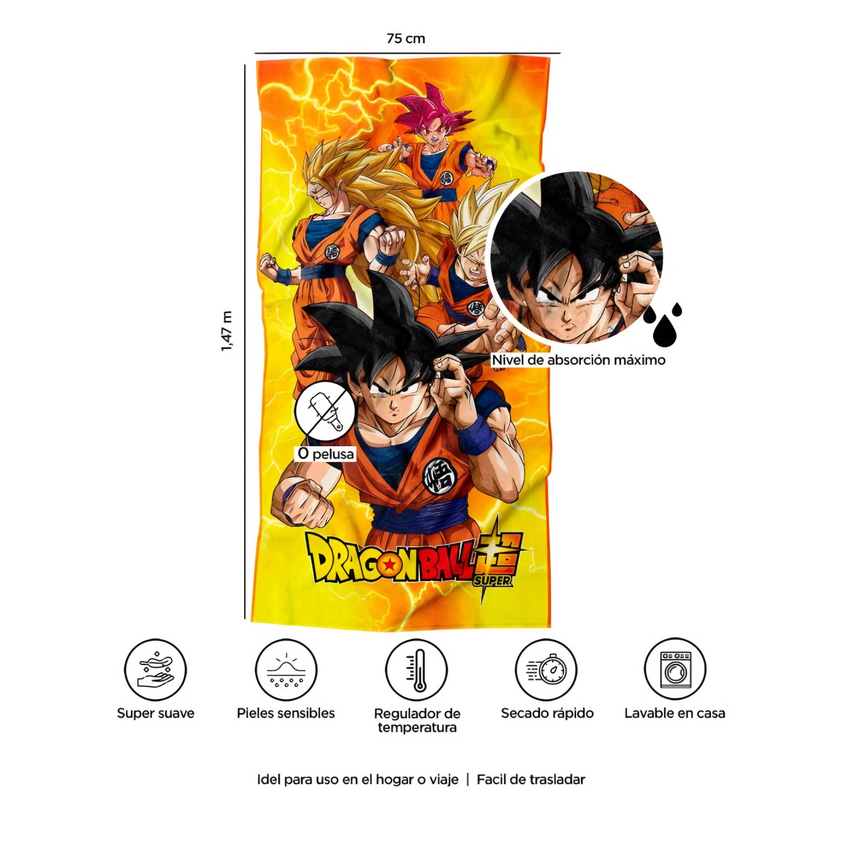 Toalla Dragon Ball Super “Son Goku Transformations”