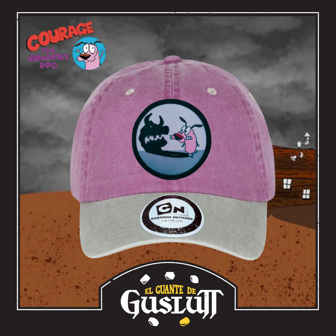 Gorra Cartoon Network Coraje el perro Cobarde “Scared Courage” Uva-Beige Vintage