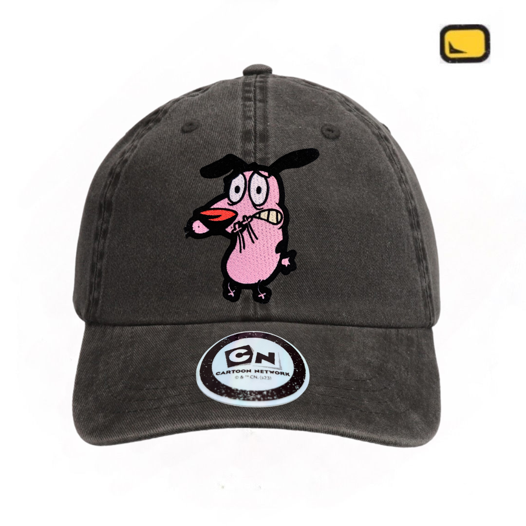 Gorra Cartoon Network Coraje el perro Cobarde “Frightened Courage” Gris Vintage