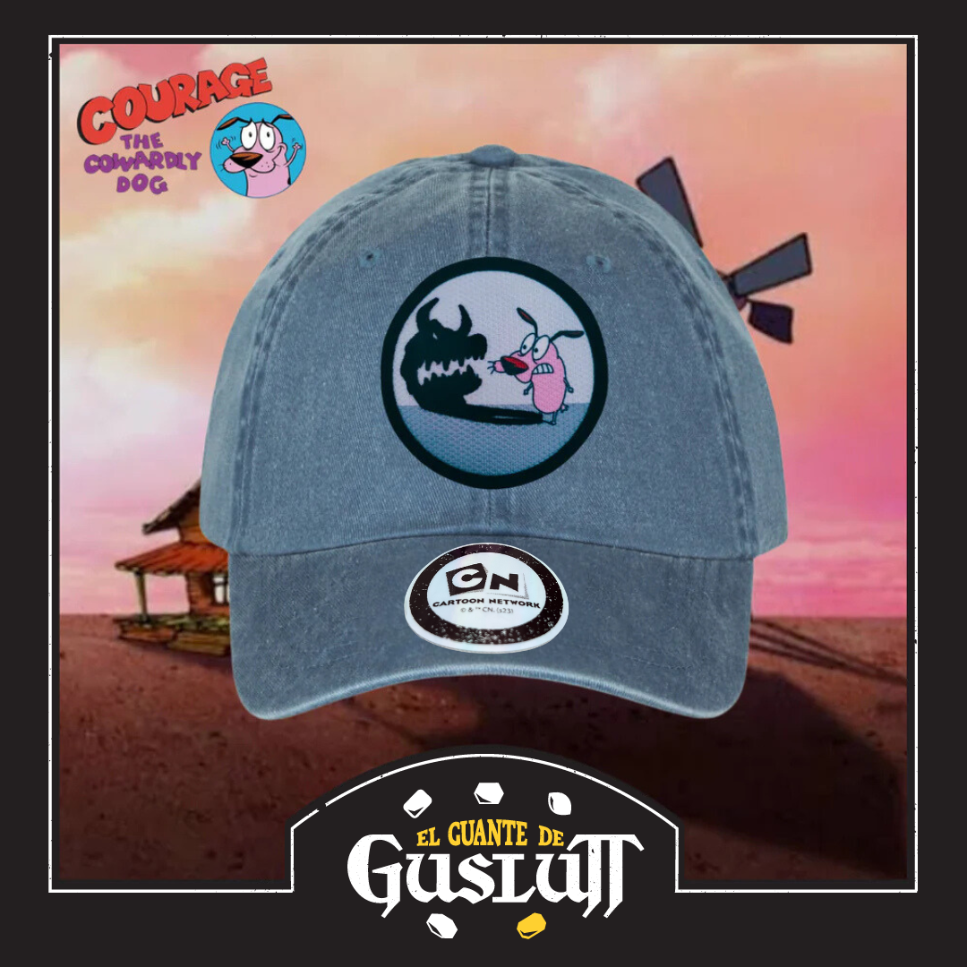 Gorra Cartoon Network Coraje el perro Cobarde “Scared Courage” Azul Vintage