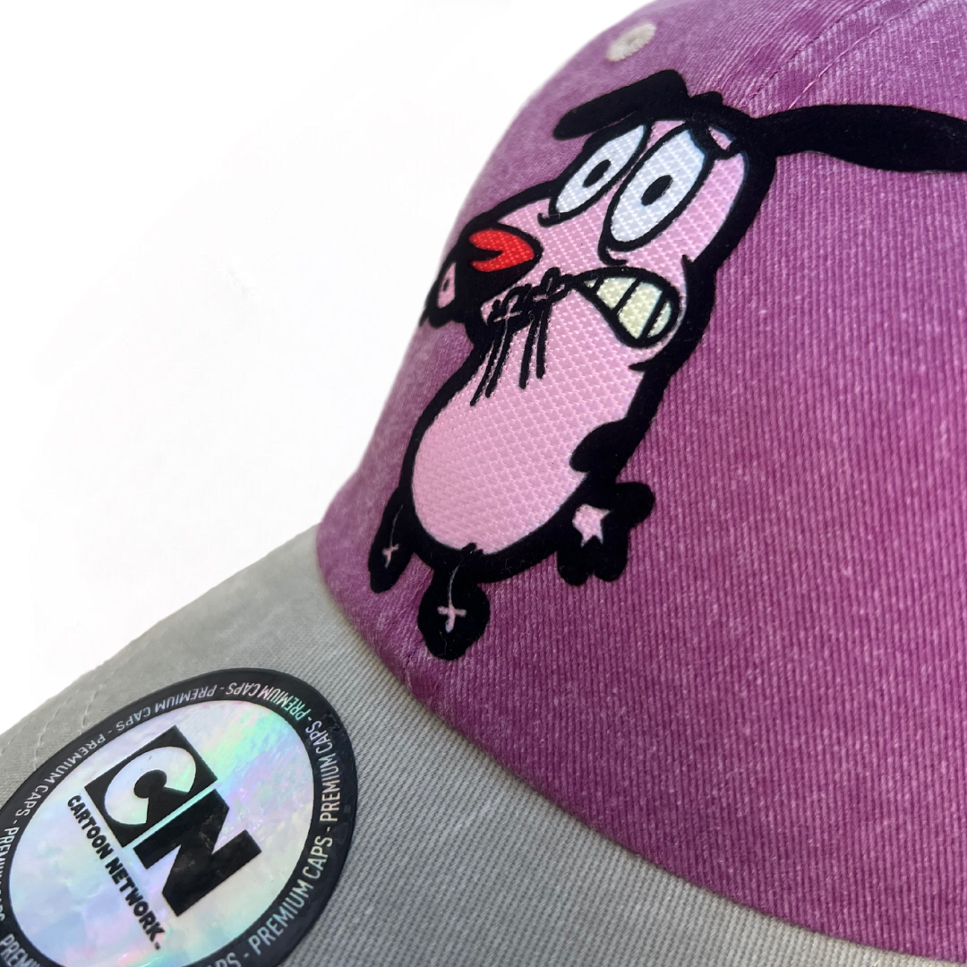 Gorra Cartoon Network Coraje el perro Cobarde “Frightened Courage” Uva-Beige Vintage