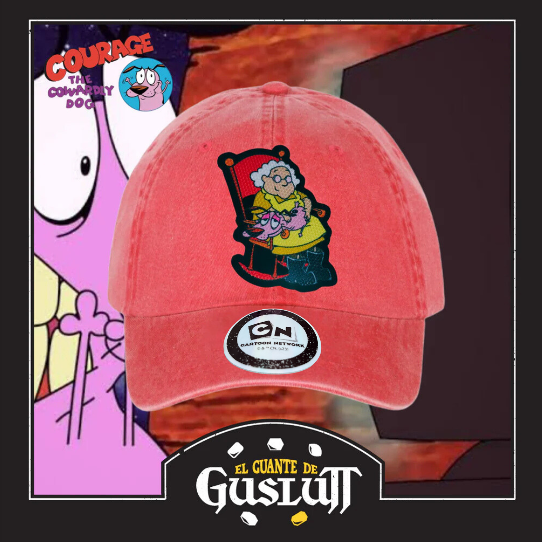 Gorra Cartoon Network Coraje el perro Cobarde “Courage & Muriel” Coral Vintage