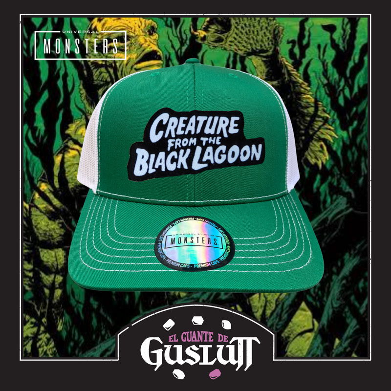 Gorra Universal Monsters “Creature from the Black Lagoon” Verde-Blanca Premium Trucker