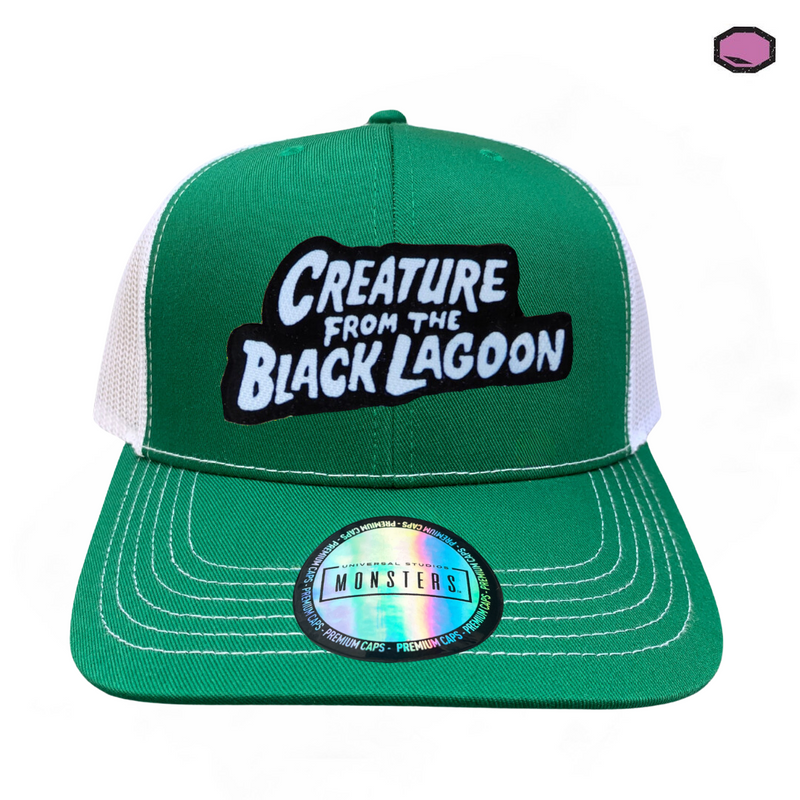 Gorra Universal Monsters “Creature from the Black Lagoon” Verde-Blanca Premium Trucker