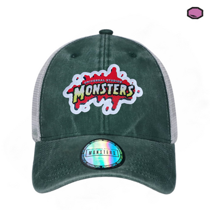 Gorra Universal Studios “Monsters” Logo Verde-Blanca Trucker