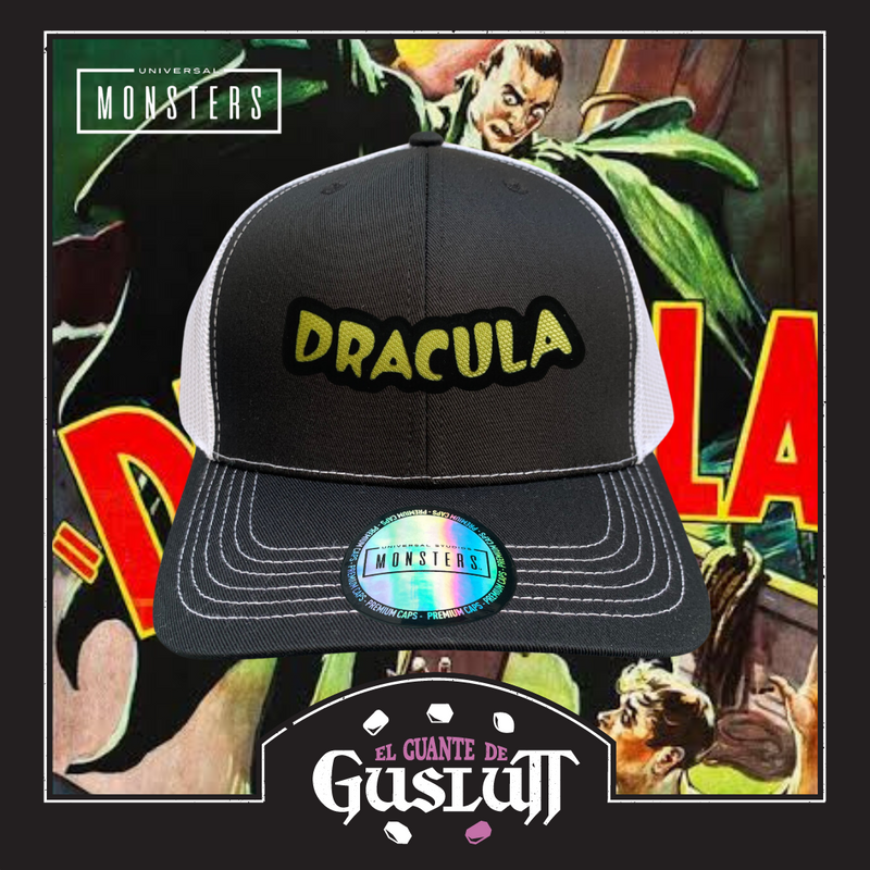 Gorra Universal Monsters “Dracula” Negra-Blanca Premium Trucker