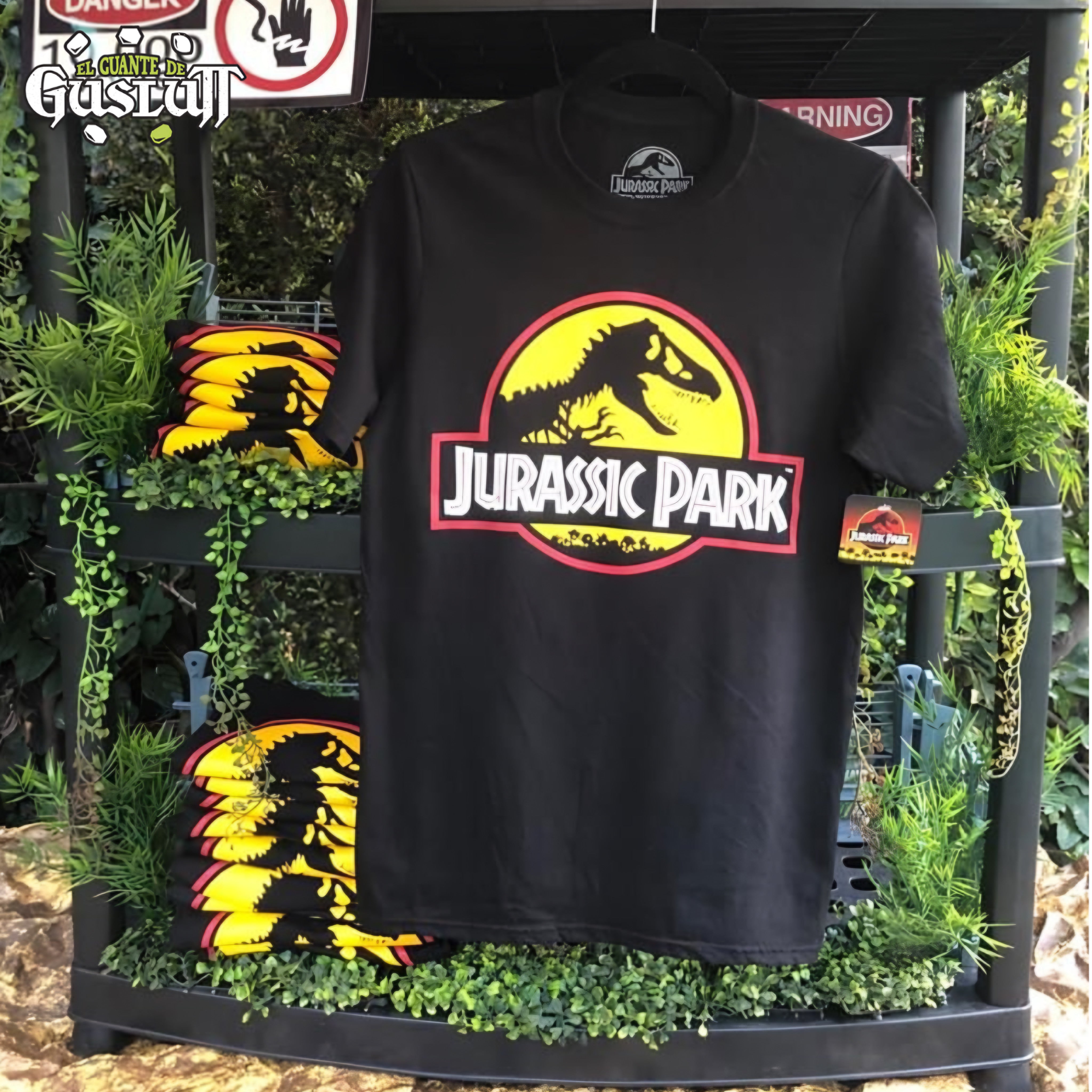 Playera Jurassic Park Yellow Logo Negra