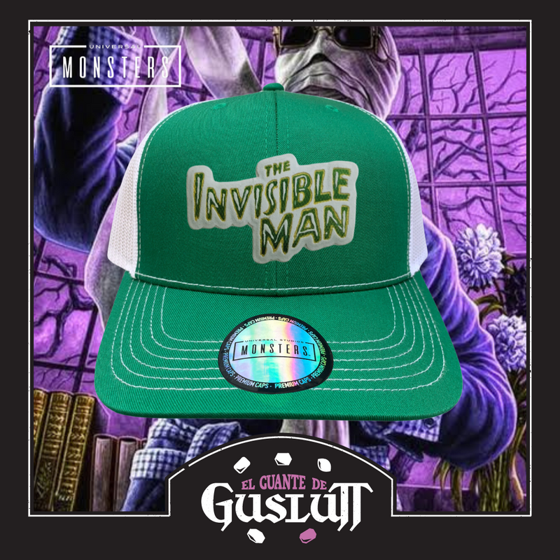 Gorra Universal Monsters “The Invisible Man” Verde-Blanca Premium Trucker