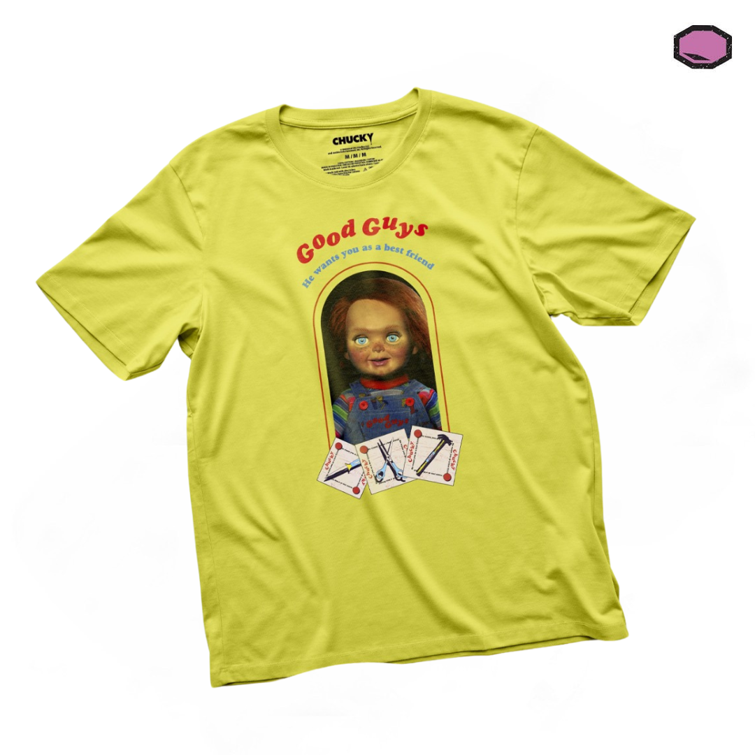 Playera Chucky “Good Guys Box” Amarilla