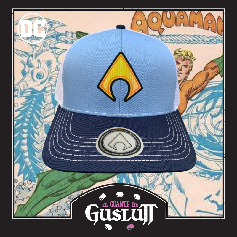 Gorra DC Comics Aquaman “Classic Logo” Tricolor Premium Trucker